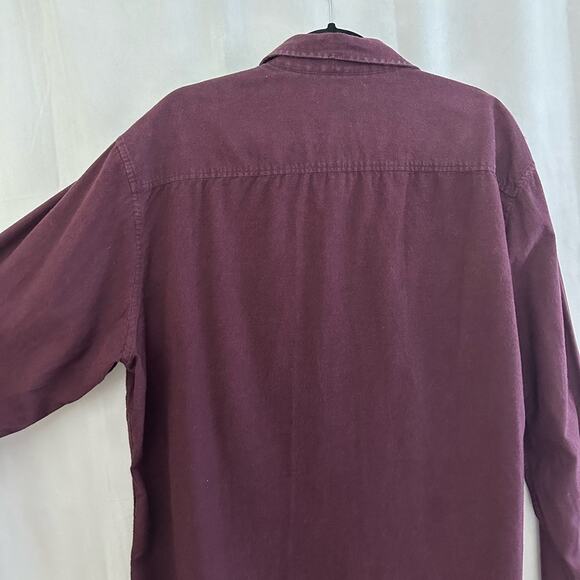 Saks Fifth Avenue Burgundy Button Up Long Sleeve Shirt Mens Size XXL - Picture 6 of 6
